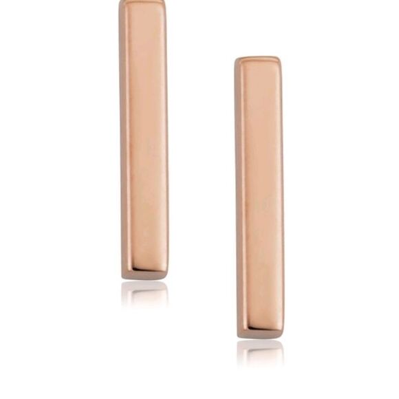 Rose Gold Bar Ring and Earrings - Picture 7 of 8